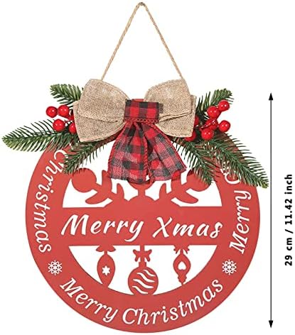 Sinais de Natal Feliz Natal enfeites de guirlanda listando rústica coroa de madeira decorações de férias de natal casas janela