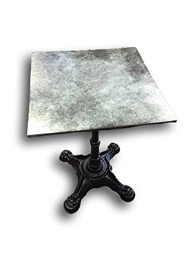 Mesa lateral de zinco quadrado derramado à mão Texturizada do artesão Elenco apenas Top de zinco