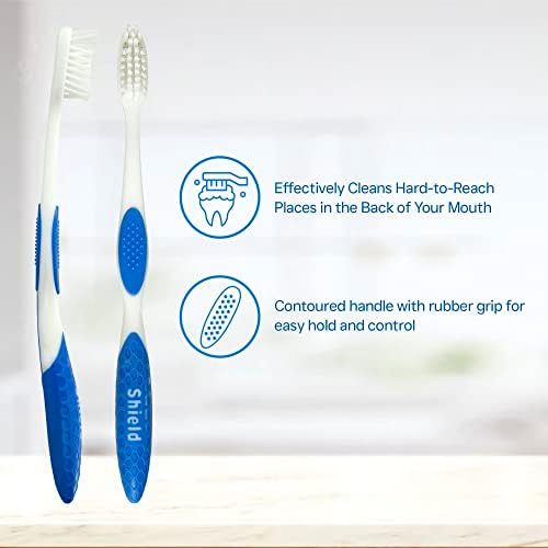 Escudo de escova de dentes anti -BAC, mantém a superfície do filamento adulto limpo - 4 contagem