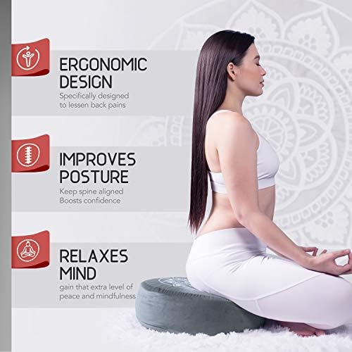Florensi Yoga e pacote de meditação | Almofada de meditação oceânica e roda de ioga 3 pacote