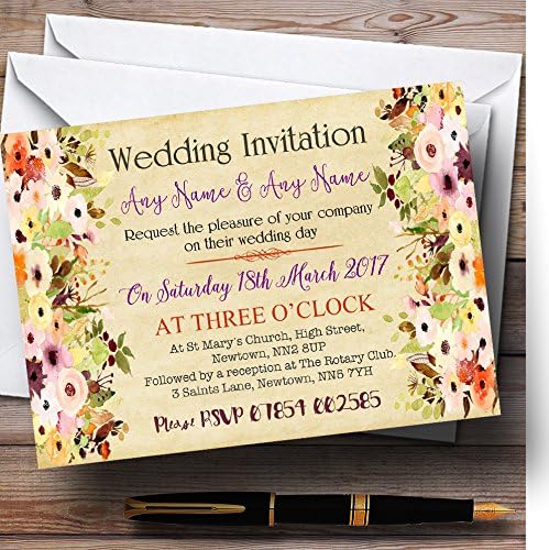 O card zoo vintage primavera em aquarela personalizada convites de casamento