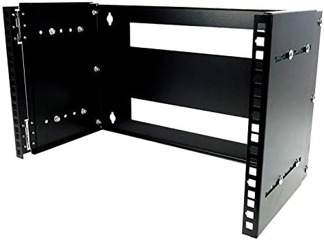 CNAWEB 6U de 19 polegadas articuladas de suporte de parede de parede de montagem de parede Rack de equipamento de rede colapsível - preto