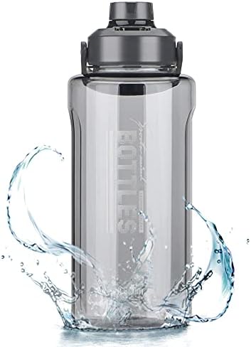 OLERD Half Galon/64 onças garrafa de água com alça, prova de vazamento com filtro removível, BPA Free Fitness 2L Sports