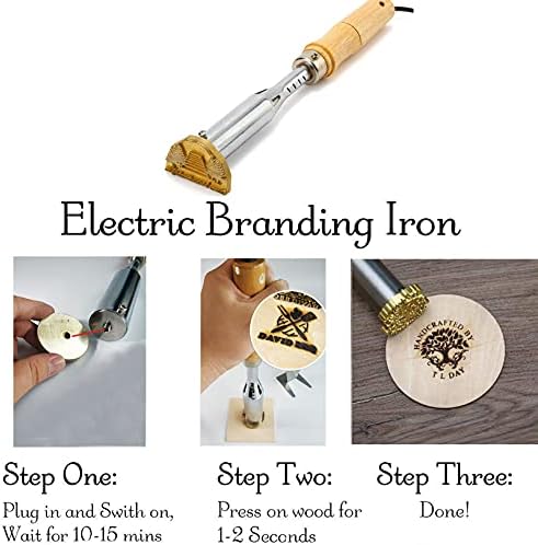 Branding elétrico Ferro, Personalize Presente de Carimbo de Madeira para Woodworker e Leather Craft Food Branding Iron 350W