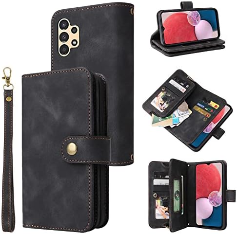 Caixa de carteira de capa de telefone Hongliang Compatível com Samsung Galaxy A13 4G/5G, capa de deslizamento de telefone fino de couro