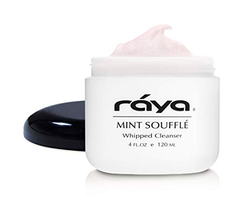 Raya Mint Soufflé Facial Cleanser 4 oz | Lavagem do rosto equilibrado do pH para pele oleosa e mista | Ajuda a limpar os poros