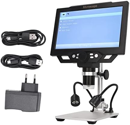 Microscópio digital, liga de alumínio digital de microscópio HD 9 polegadas com luz de preenchimento LED 100240V para placa