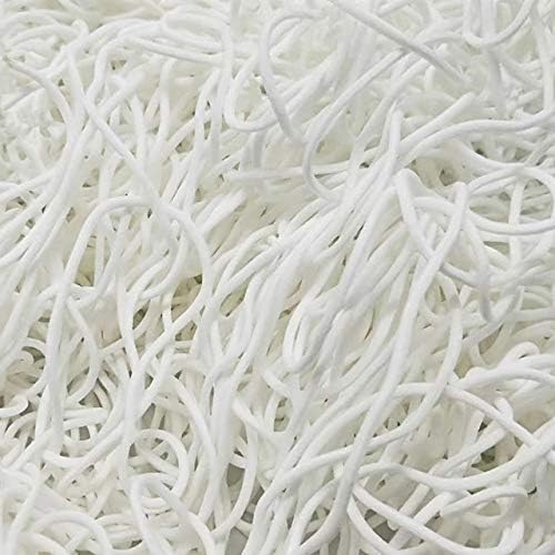 Marhashii s elástico faixa de 2,5-3mm de nylon redondo corda elástica fina de fita confortável e elástica de elástico moles Diy Material Acessórios - Branco - 2,5-3mm