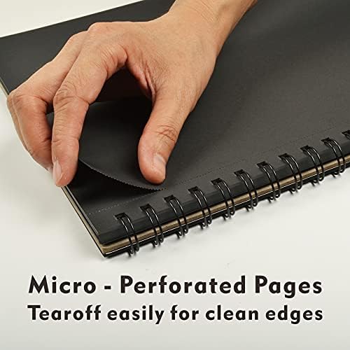 Pasler 9x12 Black Sketch Pad, 2 pacote, 100 folhas, livro de esboço de artistas em espiral, papel de desenho livre de ácido
