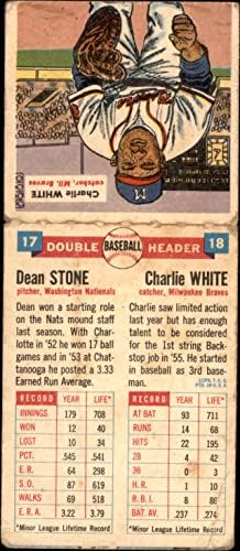 1955 Topps 17/18 - Dean Stone/Charlie White Nationals/Braves Fair Nationals/Braves