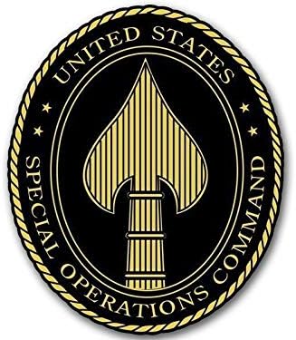 JR Studio 3x4 polegadas Oval Oval US Special Operations Command Spear Spear Stick - Decal