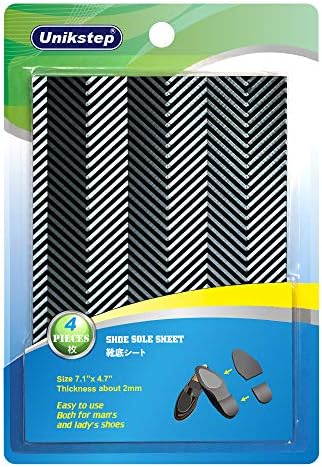 UNIKSTEP 2 pares Sapato de sapato Reparar lençóis de borracha, sola frontal externa inferior do sapato e almofadas de substituição do calcanhar, garras de redução de ruído anti -deslizamento, protetores não skid, tamanho 7,1x4,7 polegadas