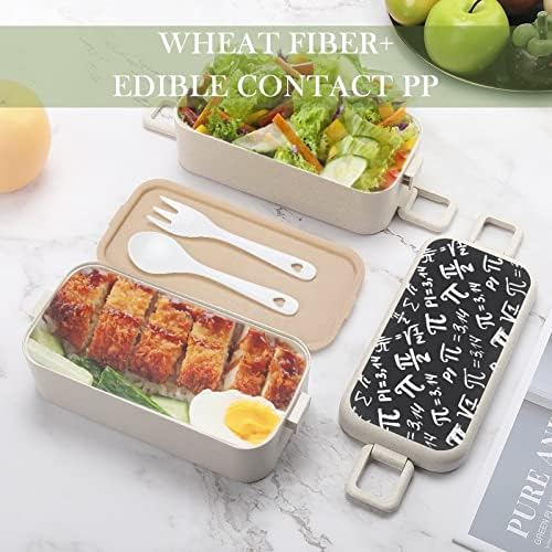 Pi Padrão Math Science Padrão duplo empilhável Bento lancheira Modern Bento Contêiner com conjunto de utensílios