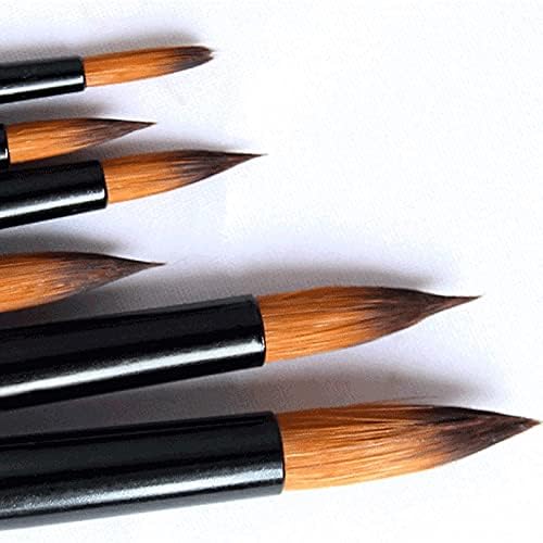 CEHSG Modelo de arte tinta Nylon Hair acrílico Óleo Aquarela Desenho de Arte Brown 6 Pcs pintando artesanato de tins