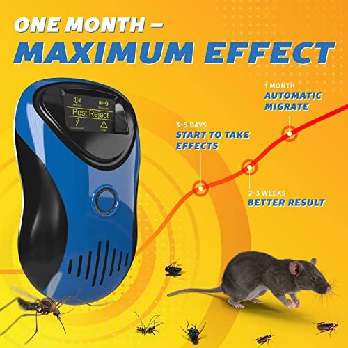 Novo 2023 poderoso camundongo rato de rato repelente de esquilos - externo/interno - Repelente de pragas ultrassônico eletrônico plug in - controle de roedores de dissuasão - ondas eletromagnéticas repelentes