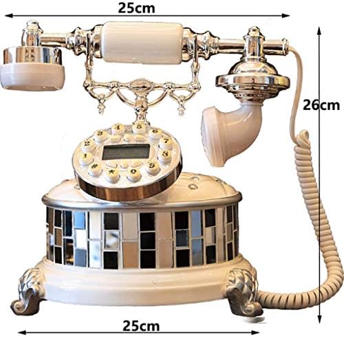Walnuta Retro Vintage Antique Phone, Mesa de telefonia antiquada Dial Phone linear com registros de chamada para decoração
