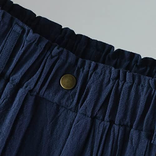 Miashui Mulheres encobrem calças femininas Casual Fit Straight Elastic de cintura Diretor calça de algodão LEOPARD LEOPARD