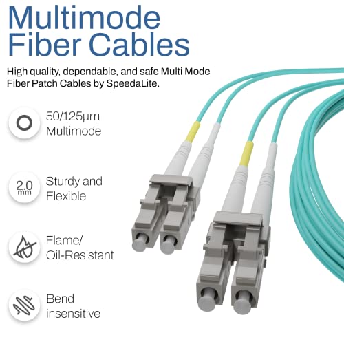 Speedalite UNC 6 pacote - Cabo de fibra de fibra multimodo de 0,5m a LC OM3 50/125 Duplex 10Gig OFNR, MM, LCLC, LC LC, 2,0mm,