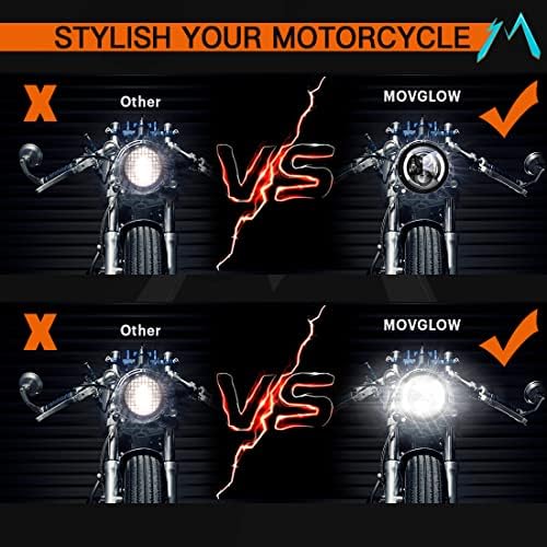 MOVGLOW 7in Redonda de moto LED FARÇOS COM LUZES DE SINAL DO SINAL DRL HI/LO GURTA DE VIRTAGEM DA MONTOCIA DE MONTOCIONHO PARA MOTORCICA