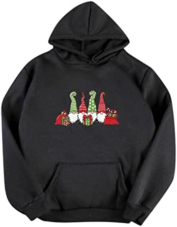 Hoodie de Natal tops casuais capuz de cordão fofo top top top tops de mangas compridas mulheres moletom com capuz solto