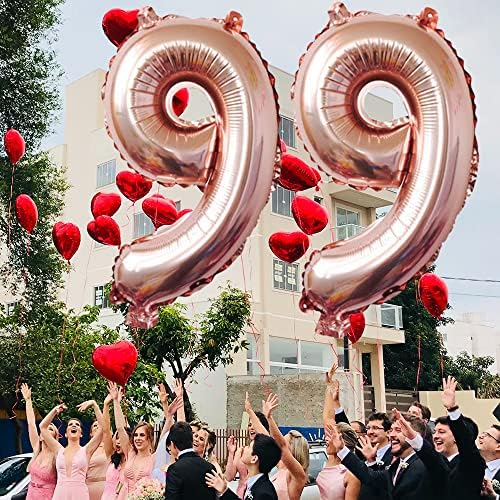 Número 75 balões de 32 polegadas alfabeto de balão digital de 32 polegadas 75 Balões de aniversário dígitos 75 balões de hélio grandes balões para festas de aniversário suprimentos de casamento Bachelorette Bridal Chuveiro, Rose Gold Número 75th