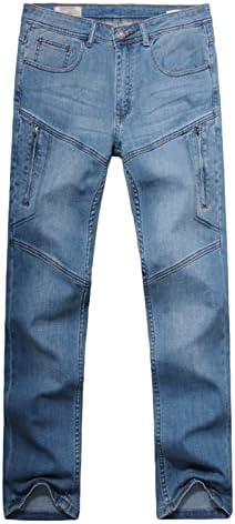 Jeans regulares de jeans antigos masculinos de calça de jeans de jeans de cargo com zíper casual moto moto moto jean jean