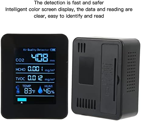 Detector de qualidade do ar 5 em 1 Detectar em tempo real CO2 tvoc hcho temperatura monitor
