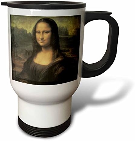 3drose Mona Lisa Vintage Art de Leonardo da Vinci Caneca de viagem, 14 oz, multicolor