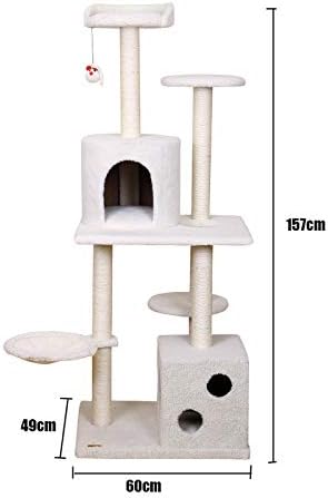 Árvore de gatos de gatos moolo, luxuoso sisal gato torre de gato gato de escalada moldura resistente ao desgaste resistente a arranhões