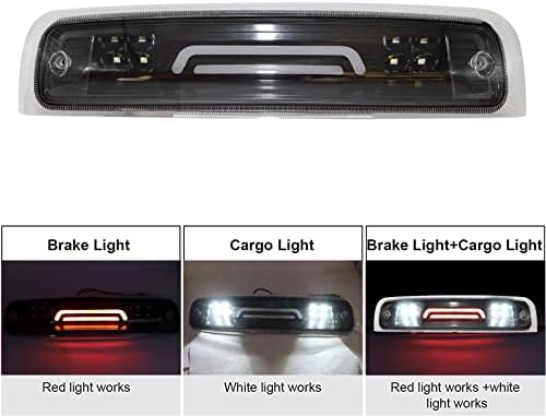 FZJDSD High Stop Stop LED Bar LED Black Clear Terceira luz do freio/luz de carga Faixa de baixa energia para Dodge Ram 1500 2500 3500 2009-2018 Substitua 55372082AD 55372082AC 55372082AE 55372082AF