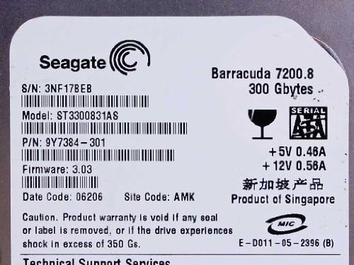 Seagate Barracuda 7200.7 300 GB, 7200RPM, SATA/150 DISCURSO RESTERIO