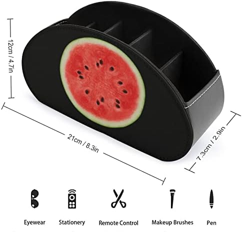 Love Watermelon TV Titulares de Controle Remoto Organizador Caixa PU Couather Home Storage Store Caddy com 5 compartimento