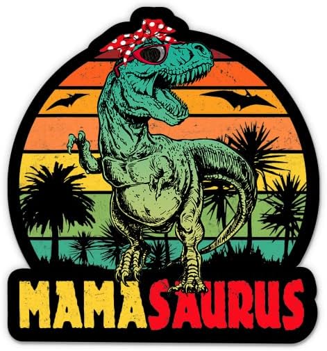 Adesivo Mamasaurus - adesivo de laptop de 3 - Vinil impermeável para carro, telefone, garrafa de água - Funny T -Rex Mom Mama