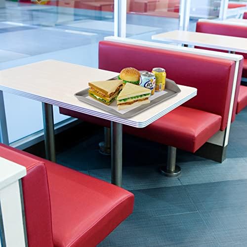 Bandejas de fast food de plástico pekky para comer, retângulo que serve bandeja com alça, 16,7 x 11,8, conjunto de 6