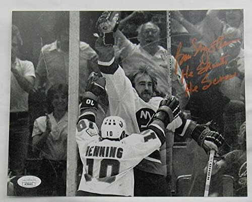 Bob Nystrom assinado Autograph 8x10 Foto JSA COA - fotos autografadas da NHL