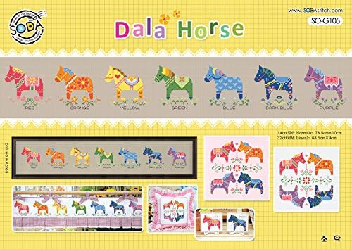 Dala Horse - Kit de ponto cruzado contado SO -G105 SODASTITCH