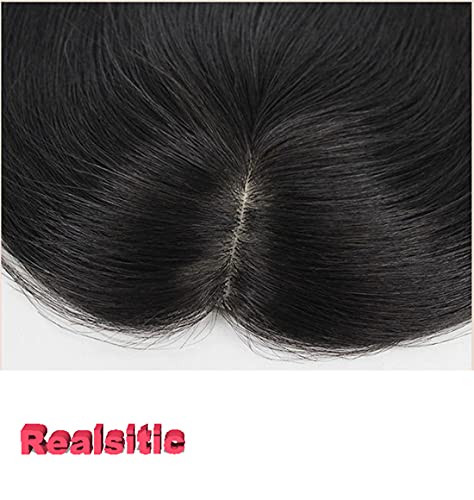 Peça de cabelo de cabelo humano real com franja 3 x 4 clipe na base do wiglet de seda Toupee Toupe para raíme