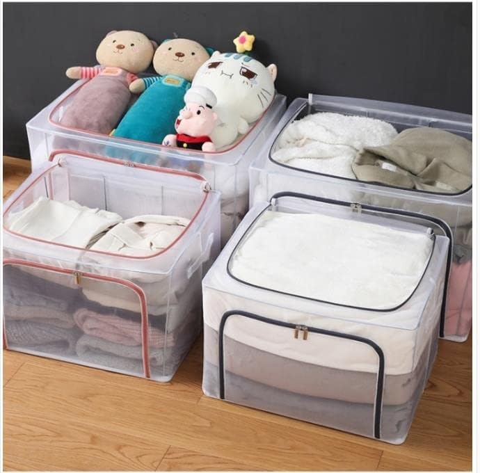 Caixas de toralidade transparentes para roupas, grandes caixas de armazenamento empilháveis ​​com tampas, organizador de peças pequenas