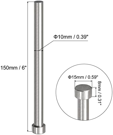 UXCELL PINS EIJEDOR STEL, 9,5 mm DIA. 65mn Aço redondo ponta redonda Puncade de 100 mm de comprimento para manutenção mecânica 4pcs