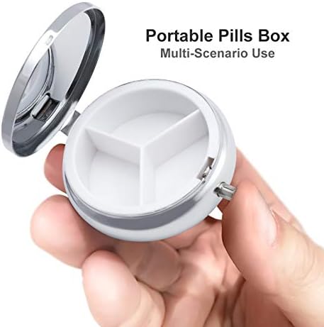 Caixa de pílula de Natal Background Round Medicine Tablet Case portátil Pillbox Vitamin Container Organizer Pills Solter com 3 compartimentos