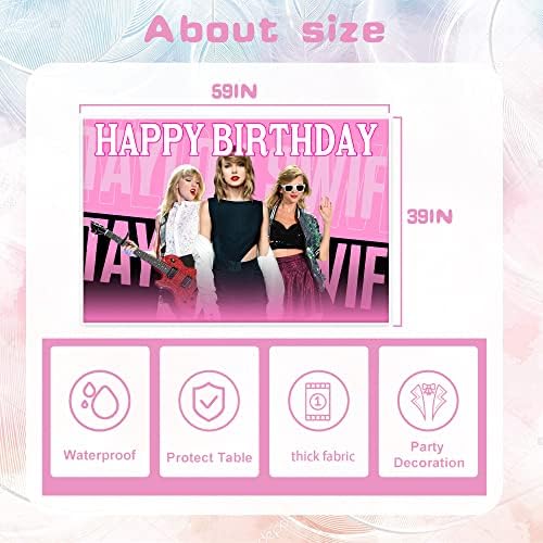 Tay-Llor Singer Party Supplies com cantores famosos, Party Paraby Birthday Borning, Música Decorações de aniversário temáticas para fãs de meninas