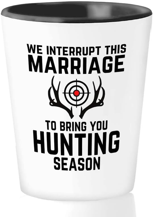 Abraços de bolhas Hunting Lover Shot Glass 1,5 onças - Deepressão, um estado - caçador, caça ao arco, amantes de veados, sussurro