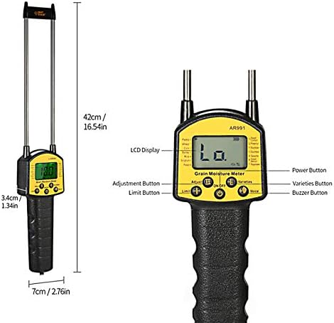 Liuldashun Digital LCD Medidor de umidade de grãos, Analisador multifuncional de conteúdo de água de soja de soja