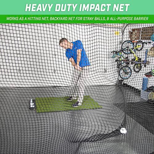Gosports Sports Netting - Batendo rede para golfe, beisebol, hóquei, futebol, negligente e mais - 10 pés, 15 pés, 20 pés