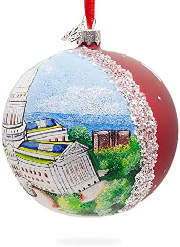 Capitólio do Estado de Wisconsin, Madison, Wisconsin, EUA Bola de vidro Ornamento de Natal de 4 polegadas