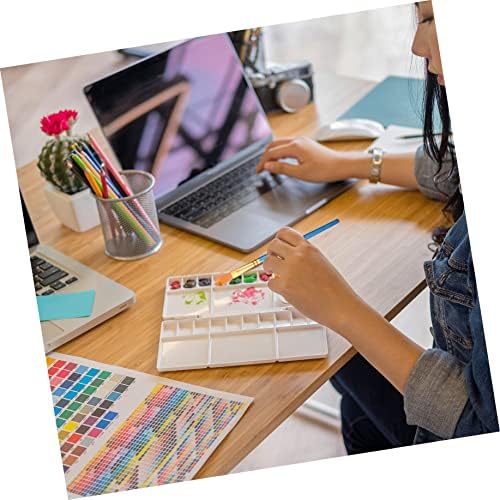 Favomoto 1set bandejas de bandeja plástica desenho para iniciantes criativos para a ferramenta de arte pigmentos com paletas coloridas