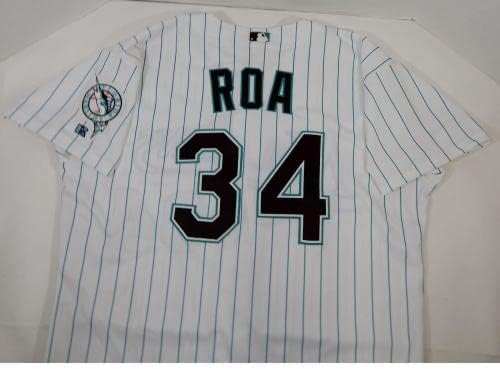 2001 Florida Marlins Joe Roa 34 Jogo emitiu White Jersey 50 DP14173 - Jogo usou camisas MLB