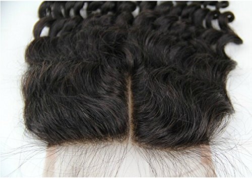 Hair Dajun 6a Mid-Parta Bleached Nots Lace Top Fechamento 5 5 12 Cabelo peruano Virgem Human Wave Deep Wave Natural