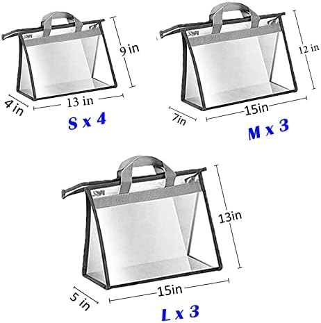LOLOKA 10 pacotes de bolsas transparentes armazenamento, organizador de armazenamento de bolsa de tamanho extra para armário