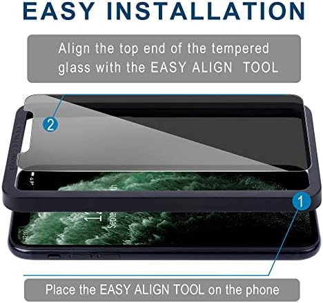 Protetor de tela de privacidade ARAE para iPhone 11 Pro/Xs/X, HD Anti -espião de vidro temperado trabalha com a maioria dos estojos,
